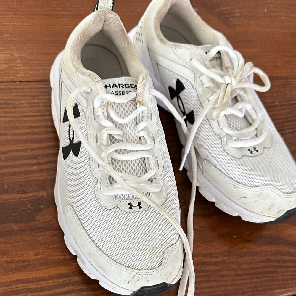 Under Armour White and Black Running Shoes